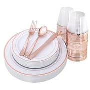 25 Pieces Transparent With Gold Edge Cups Drinking Cups For Party Wedding, Camping, Beach And Picnic